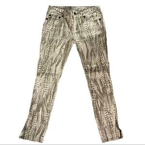 Free People tree print zip ankle jeans